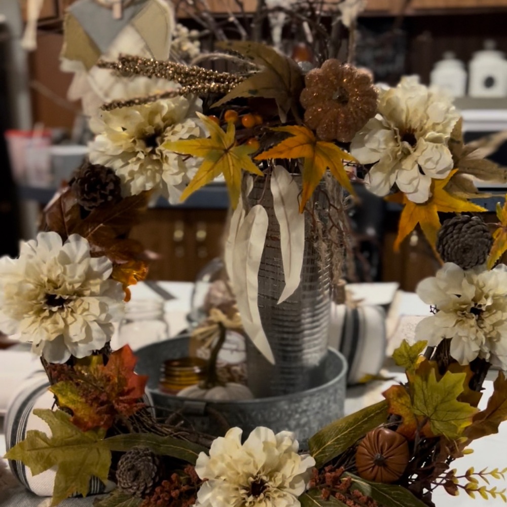 corona floral de fall para puerta